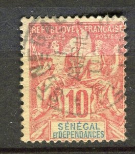 FRENCH COLONIES; SENEGAL 1890s classic Tablet type used 10c. value + Postmark