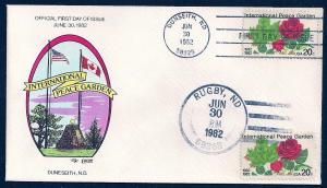 UNITED STATES FDC 20¢ Peace Garden DUAL 1982 Collins H-P