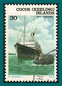 Cocos 1976 Ships, 30c used #27,SG27