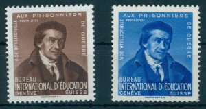 SWITZERLAND, 2 PESTALOZZI, LABELS NH/HI