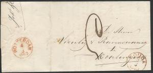 NETHERLANDS 1860 folded letter GOUDA TO ROTTERDAM..........................49449