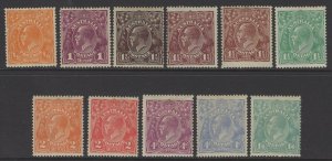 AUSTRALIA SG56/66 1918 DEFINITIVE SET MTD MINT