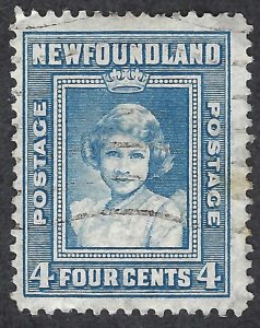 Newfoundland #256 4¢ Queen Elizabeth II when Princess (1941). Perf. 12.5.
