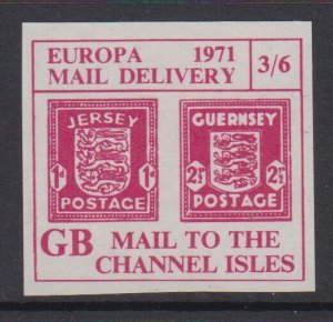 Jersey & Guernsey 3/6 (Channel Islands) Strike Mail 1971 NHM Imperf.