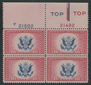 USA CE2 - Type IV Plate Block of 4 - F/VF Mint never hinged