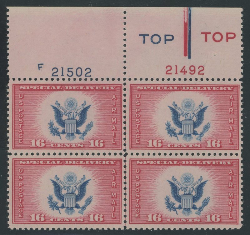 USA CE2 - Type IV Plate Block of 4 - F/VF Mint never hinged