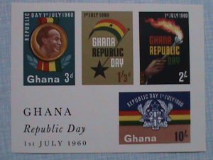1960-GHANA-REPUBLIC DAY OF GHANA MNH IMPERF: SOUVENIR SHEET