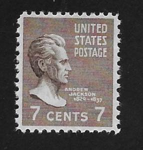 SC# 812 - (7c) -  Andrew Jackson, Mint Never Hinged