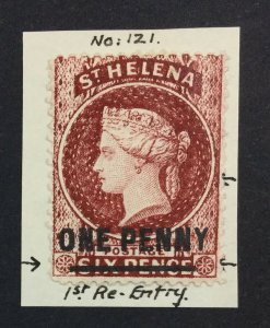 MOMEN: ST HELENA SG #27 P14 CROWN CC MINT OG H £120 LOT #225508-5128