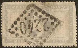 France - #37 -Used- 1869 - Napoleon - 5f - SCV-825.00