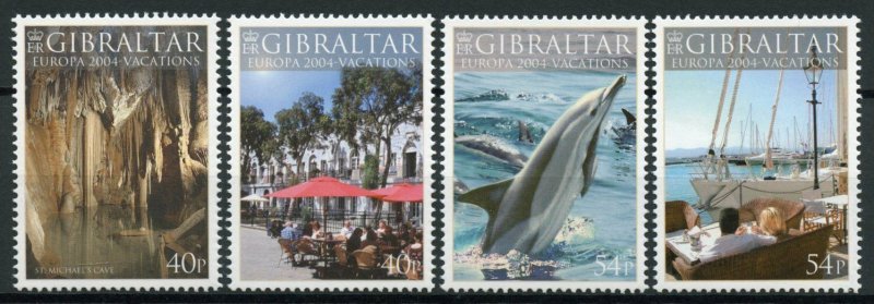 Gibraltar 2004 MNH Europa Stamps Vacations Holidays Dolphins Caves Boats 4v Set 