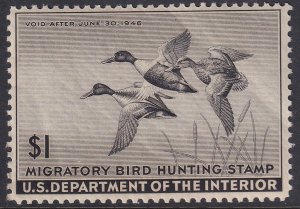 RW12 U.S. 1945 Federal Duck Stamp $1.00 MNH CV $125.00