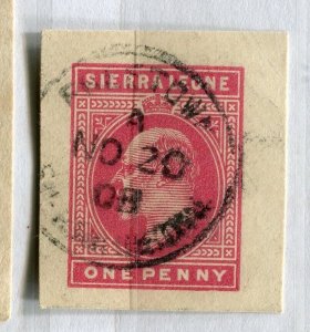 SIERRA LEONE; Early 1900s Ed VII fine used Postal Stationary Piece