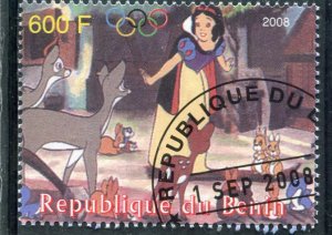 Benin 2008 DISNEY CHARACTERS Beijing Olympics 2008 1v Perforated Fine Used VF