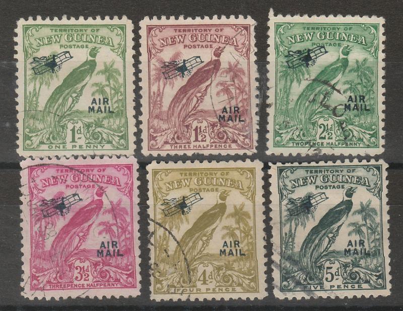 NEW GUINEA 1932 UNDATED AIRMAIL RANGE TO 5D USED