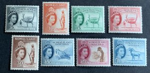 SOMALILAND PROTECTORATE 1953  DEFINITIVE SET TO 1/- SG137/144 LIGHTLY MOUNTED