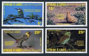 Djibouti 590-593,593A wood sheet,MNH.Michel 429-432,Bl.10. Audubon's birds,1985.