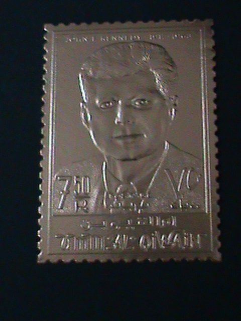 UMM AL QIWIAN-1963- IMMEMORY OF JOHN F. KENNEDY GOLD -MINT VF -60 YEARS OLD