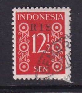 Indonesia   #343  used   1950  RIS overprint  12 1/2s