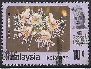 MALAYA KELANTAN 1979 10c Multicoloured, Flowers-Durio SG126 Used