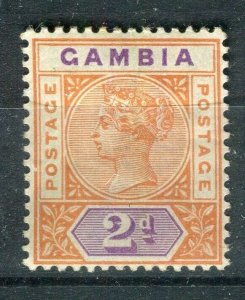 GAMBIA; 1890s early classic QV issue Mint hinged 2d. value