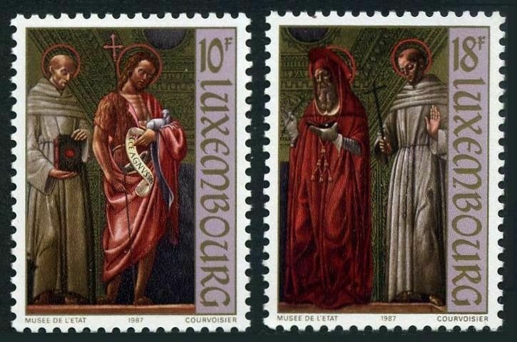 Luxembourg 773-774,MNH.Mi 1178-1079. Polyptych panels,State Museum,1987.Saints.