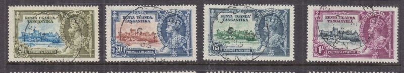 KENYA, UGANDA & TANGANYIKA, 1935 Silver Jubilee set of 4, used.