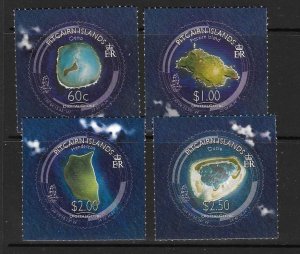 PITCAIRN ISLANDS SG755/8 2008 PITCAIRN FROM DIGITAL GLOBE SPACE SATELLITE MNH