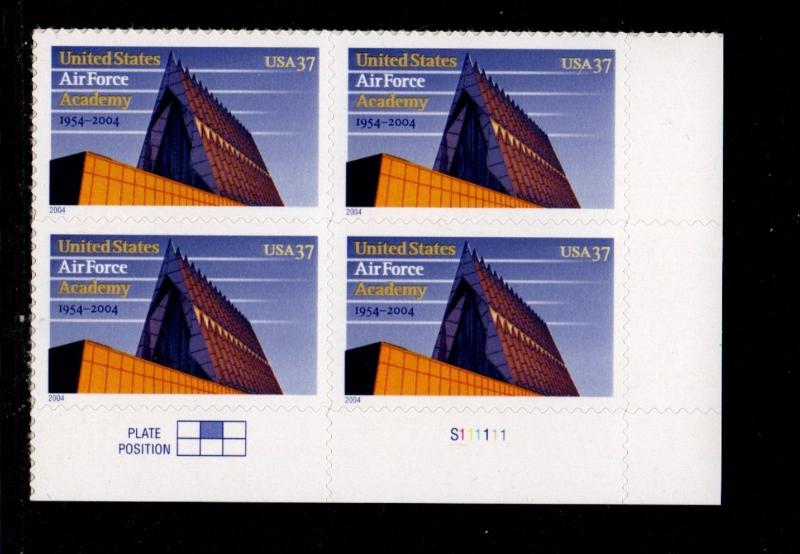 ALLYS STAMPS US Plate Block Scott #3838 37c Air Force Academy [4] MNH F/VF [STK]