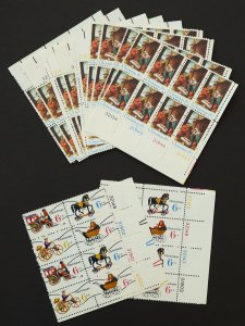 U.S. Mint Stamp #1414/1418c Lot of 11 Christmas 6c Plate # Blocks. NH.