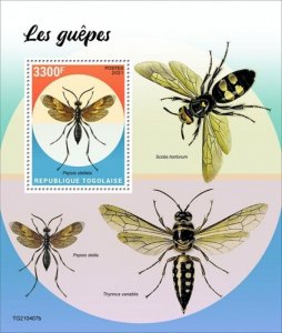 Togo - 2021 Tarantula Hawk Spider Wasp - Stamp Souvenir Sheet - TG210407b