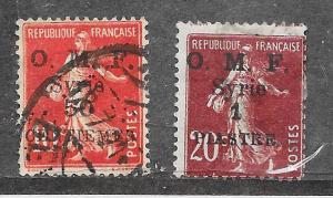 Syria #32 & 36 black overprint  (MH) CV $1.25