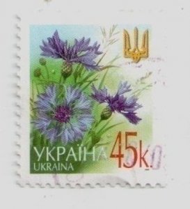 2002 Ukraine stamp Cornflower, 6th issue standards, flowers Flora plants, USED