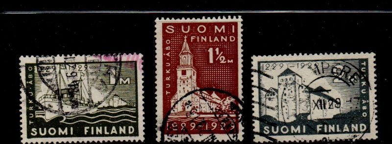 Finland Sc 155-157 1929 Turku Anniversary stamp set used