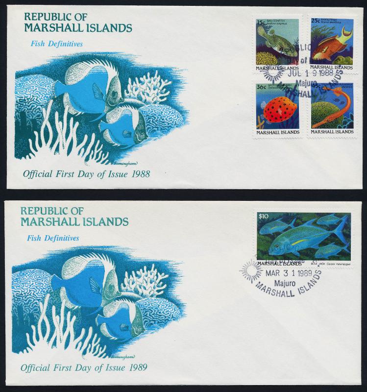 Marshall Islands 168-84 on FDC's - Fish, Marine Life