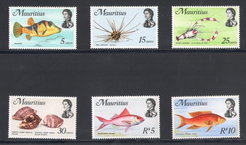 1975 Mauritius, Fish set of 6 values, Catalog Yvert n. 409/14 - MNH**