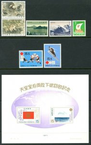 JAPAN Sc#1051-1065, 1090-1101, 1094a, B36-B37 1971 Year Complete OG Mint N