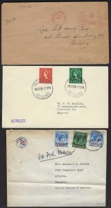 MALAYA 1948 50 THREE COVERS SINGAPORE KUAL LUMPUR & PENANG PAQUEBOT