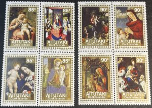 AITUTAKI # 508-509--MINT NEVER/HINGED--COMPLETE SET IN BLOCKS OF4--1994