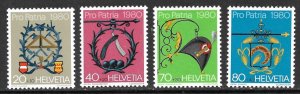 SWITZERLAND 1980 PRO PATRIA Shop Signs Semi Postal Set Sc B471-B474 MNH