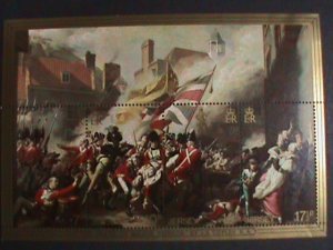 JERSEY- THE DEATH OF MAJOR PEIRSON-PAINTING BY J.S. COPLEY MNH SHEET VERT FINE