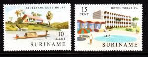 Surinam MNH Scott #306-#307 Set of 2 Stoelmans Guesthouse, Torarica Hotel