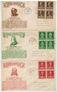 1940 FAMOUS AMERICANS SET OF 5 SCIENTISTS BY CROSBY JANE ADDAMS MOST BLOCKS OF 4