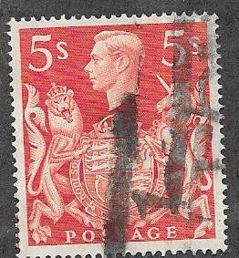 GB #250 5s King George VI and Royal Arms (U) CV $2.25