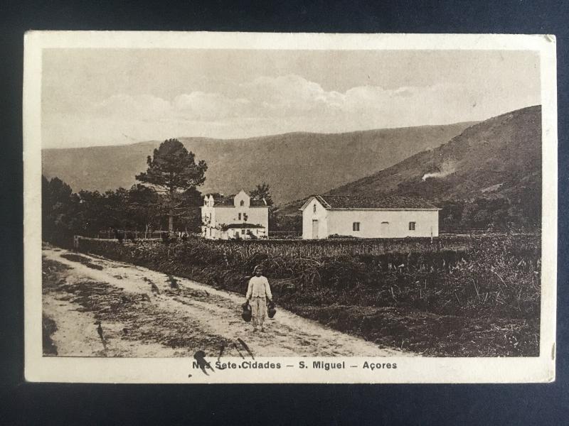 1890 Azores Portugal Postcard cover to Montcalm NJ USA Farm houses