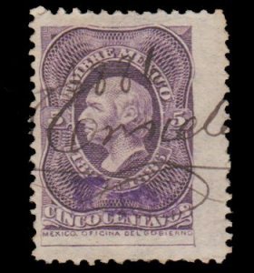 MEXICO 1885 - 86. STAMP. USED. 5 CENT