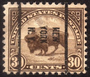 1931, US 30c, American Buffalo, Used, New York precancel, Sc 700