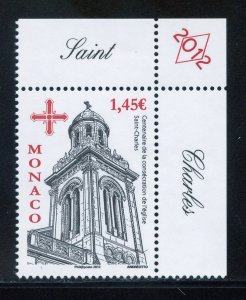 Monaco 2692 MNH, Consecration of St. Charles Church Cent. Issue from 2012.