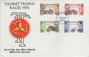 Isle of Man 1975 FDC Sc 66-69 Tourist Trophy Motorcycle Races