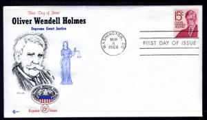 US 1288 Oliver Wendell Holmes Cover Craft U/A FDC